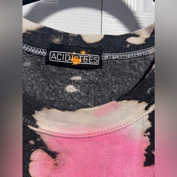 Acidi Tees Black With Pink/Cream Splatter Design Sweatshirt - Picture 2 of 3